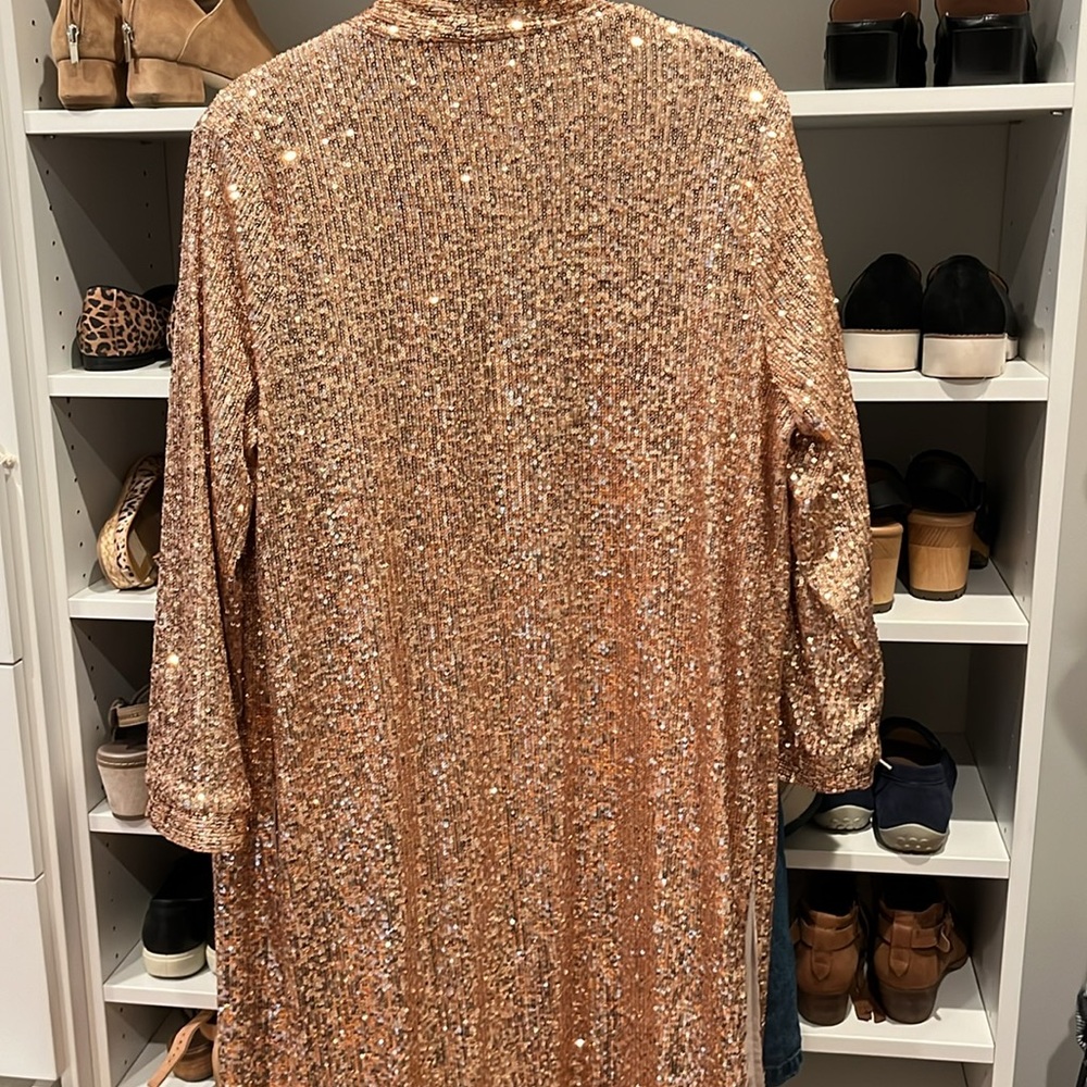 BB Dakota Dulcinea Sequin Duster Jacket Women size Small Anthropologie - Picture 4 of 8